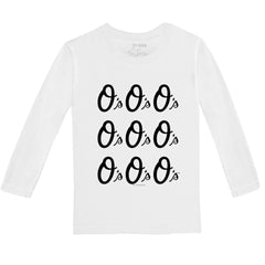 Baltimore Orioles Tiny Turnip Youth Logo Grid Long Sleeve T-Shirt - White