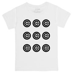 Chicago Cubs Tiny Turnip Youth Logo Grid T-Shirt - White