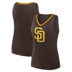 San Diego Padres Women's Plus Sized Stellar Win V-Neck Tank Top - Brown