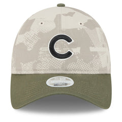 Chicago Cubs Women's 2025 Armed Forces Day 9TWENTY Adjustable Hat - Light Beige/Olive | New Era