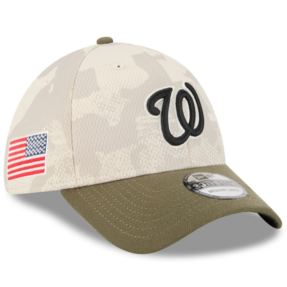 Washington Nationals 2025 Armed Forces Day 39THIRTY Flex Hat - Light Beige/Olive | New Era