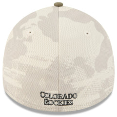 Colorado Rockies 2025 Armed Forces Day 39THIRTY Flex Hat - Light Beige/Olive | New Era