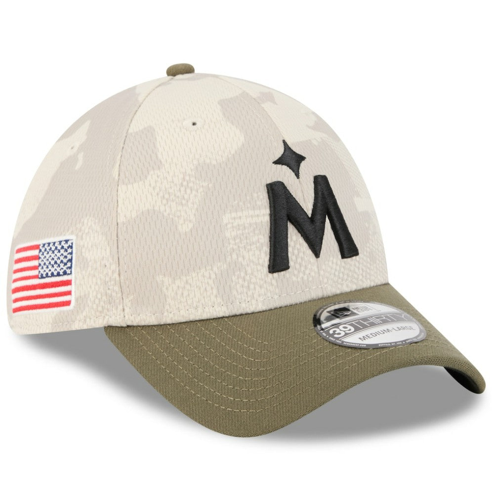 Minnesota Twins 2025 Armed Forces Day 39THIRTY Flex Hat - Light Beige/Olive | New Era