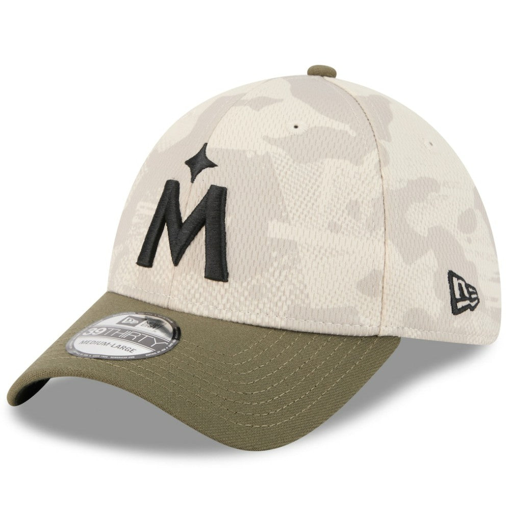 Minnesota Twins 2025 Armed Forces Day 39THIRTY Flex Hat - Light Beige/Olive | New Era