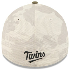 Minnesota Twins 2025 Armed Forces Day 39THIRTY Flex Hat - Light Beige/Olive | New Era