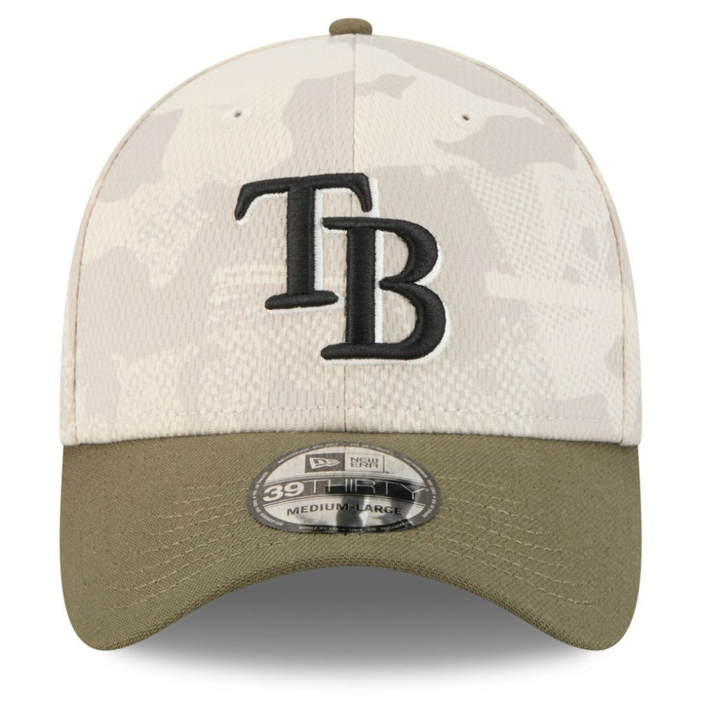 Tampa Bay Rays 2025 Armed Forces Day 39THIRTY Flex Hat - Light Beige/Olive | New Era