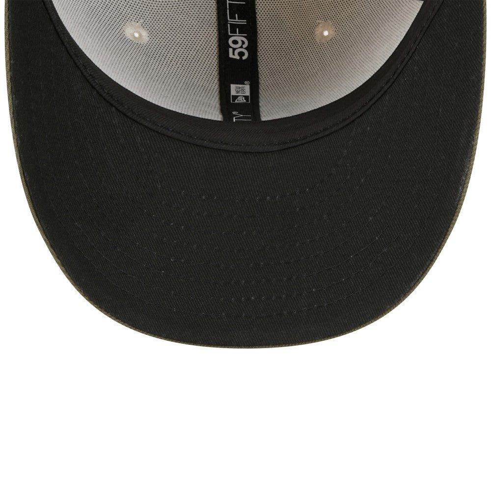 Miami Marlins 2025 Armed Forces Day 59FIFTY Fitted Hat - Light Beige/Olive | New Era