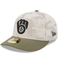 Milwaukee Brewers 2025 Armed Forces Day 59FIFTY Fitted Hat - Light Beige/Olive | New Era