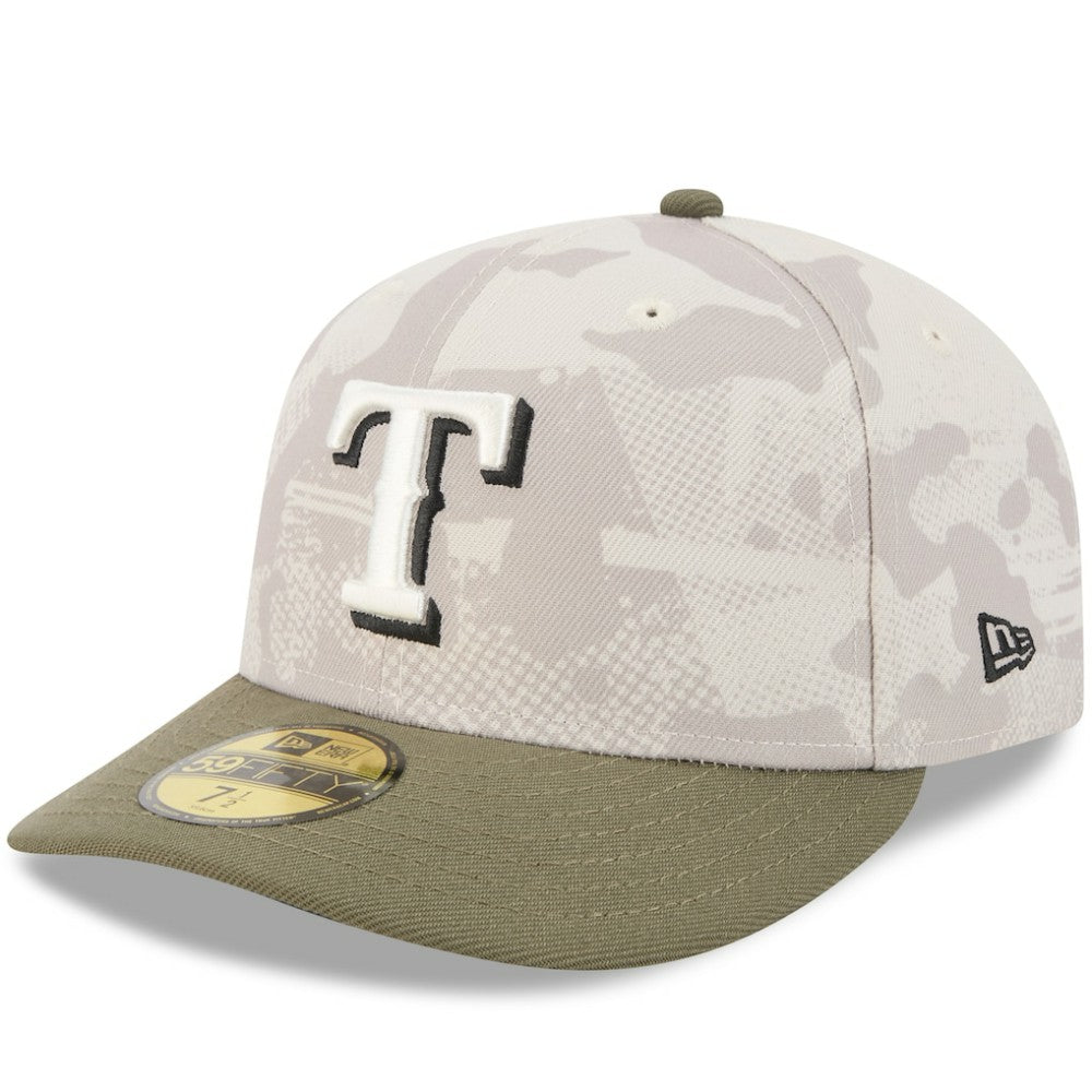 Texas Rangers 2025 Armed Forces Day 59FIFTY Fitted Hat - Light Beige/Olive | New Era