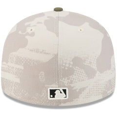 Texas Rangers 2025 Armed Forces Day 59FIFTY Fitted Hat - Light Beige/Olive | New Era
