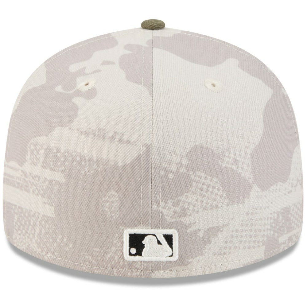 Colorado Rockies 2025 Armed Forces Day 59FIFTY Fitted Hat - Light Beige/Olive | New Era