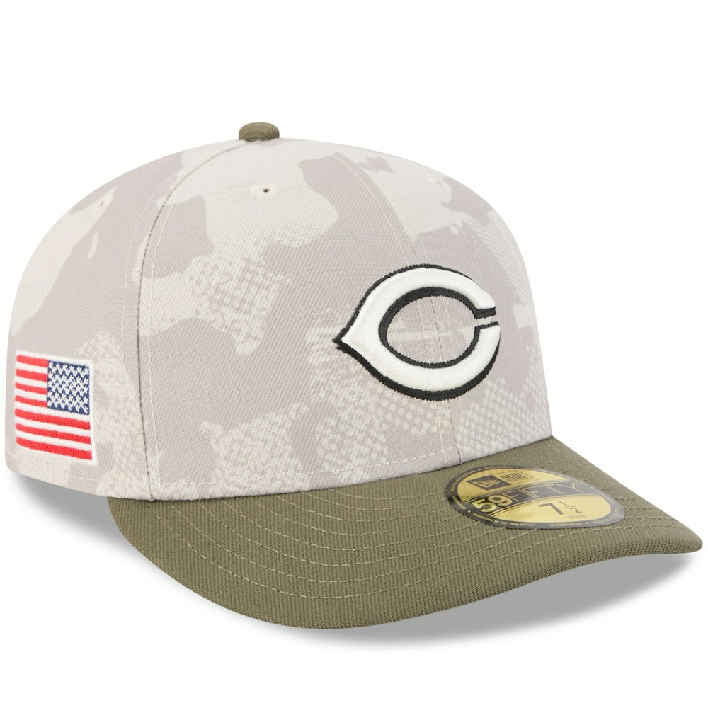 Cincinnati Reds 2025 Armed Forces Day 59FIFTY Fitted Hat - Light Beige/Olive | New Era