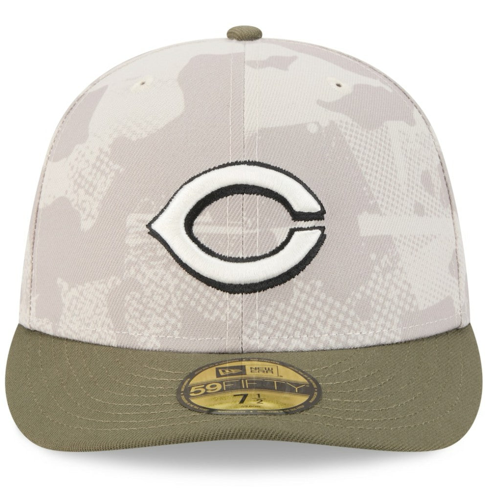 Cincinnati Reds 2025 Armed Forces Day 59FIFTY Fitted Hat - Light Beige/Olive | New Era