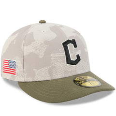 Cleveland Guardians 2025 Armed Forces Day 59FIFTY Fitted Hat - Light Beige/Olive | New Era