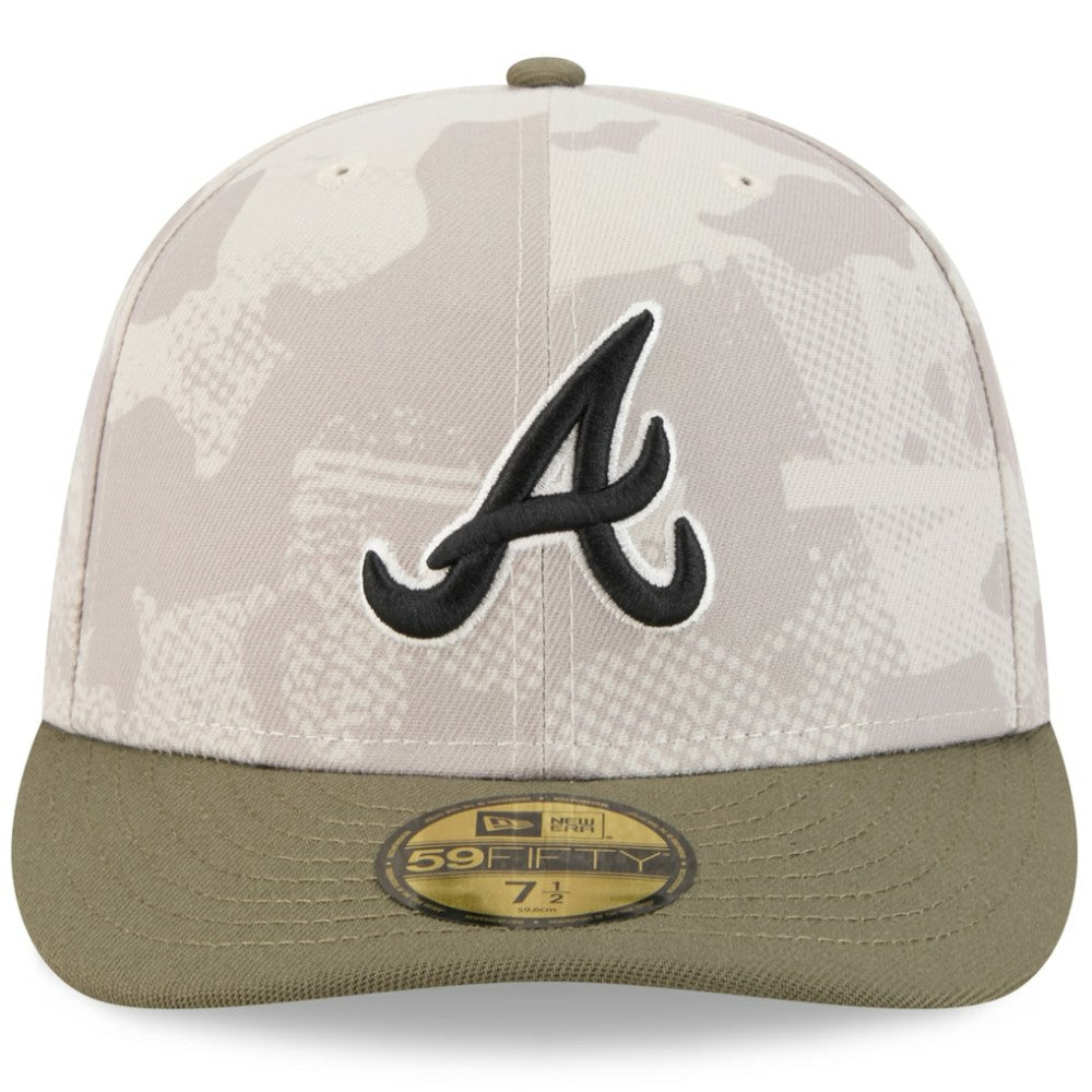 Atlanta Braves 2025 Armed Forces Day 59FIFTY Fitted Hat - Light Beige/Olive | New Era