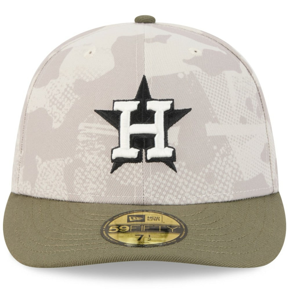 Houston Astros 2025 Armed Forces Day 59FIFTY Fitted Hat - Light Beige/Olive | New Era