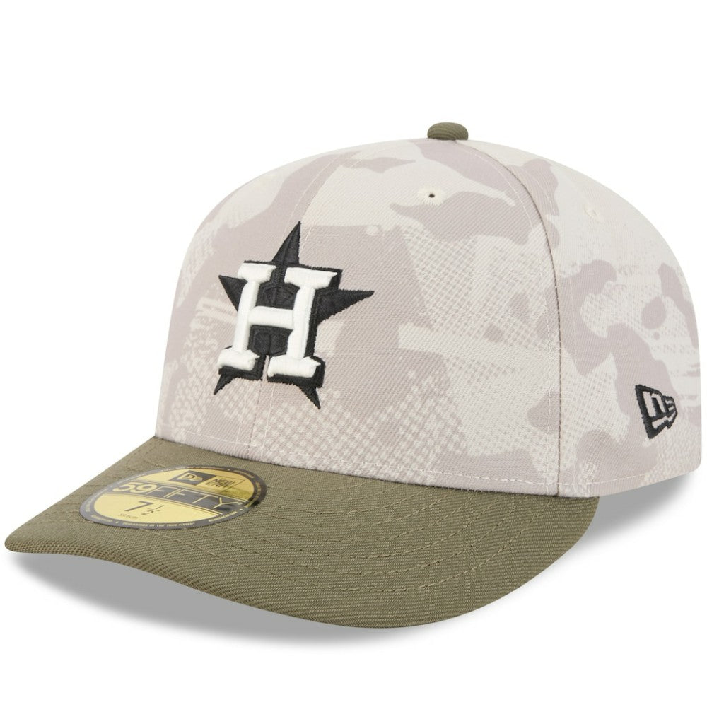 Houston Astros 2025 Armed Forces Day 59FIFTY Fitted Hat - Light Beige/Olive | New Era