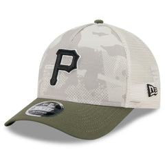 Pittsburgh Pirates 2025 Armed Forces Day 9FORTY M-Crown A-Frame Adjustable Hat - Light Beige/Olive | New Era