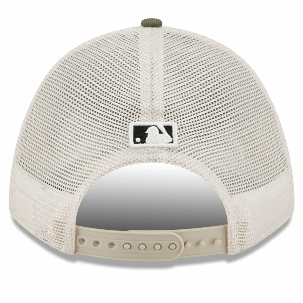 Colorado Rockies 2025 Armed Forces Day 9FORTY M-Crown A-Frame Adjustable Hat - Light Beige/Olive | New Era