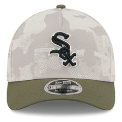 Chicago White Sox 2025 Armed Forces Day 9FORTY M-Crown A-Frame Adjustable Hat - Light Beige/Olive | New Era