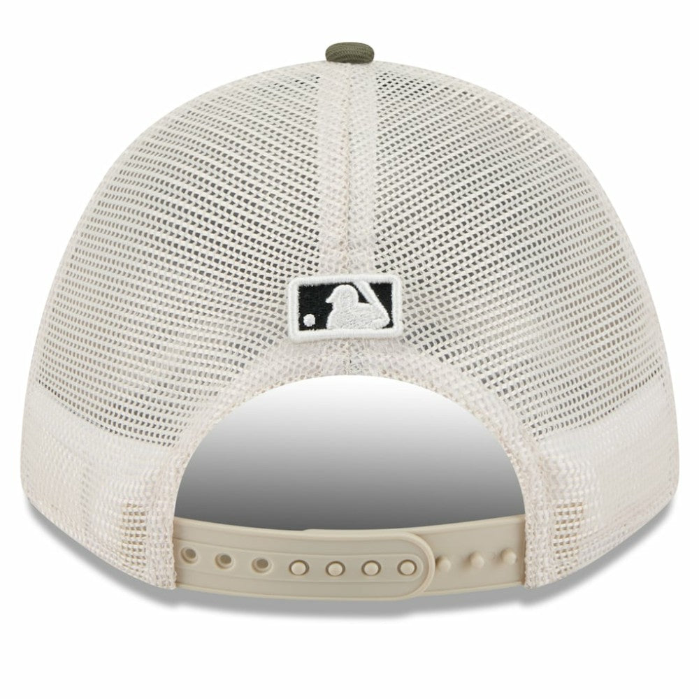 Houston Astros 2025 Armed Forces Day 9FORTY M-Crown A-Frame Adjustable Hat - Light Beige/Olive | New Era