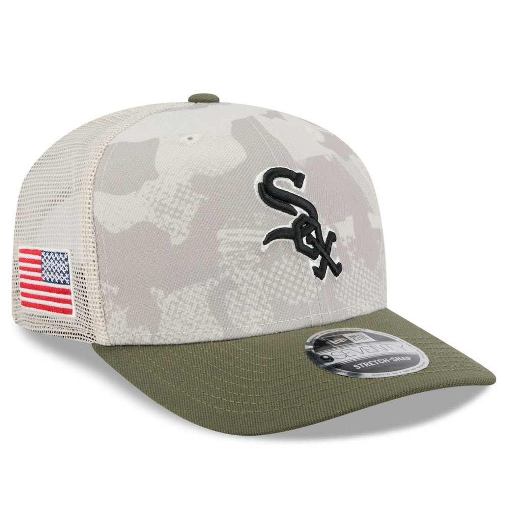Chicago White Sox 2025 Armed Forces Day 9SEVENTY Stretch-Snap Hat - Light Beige/Olive | New Era