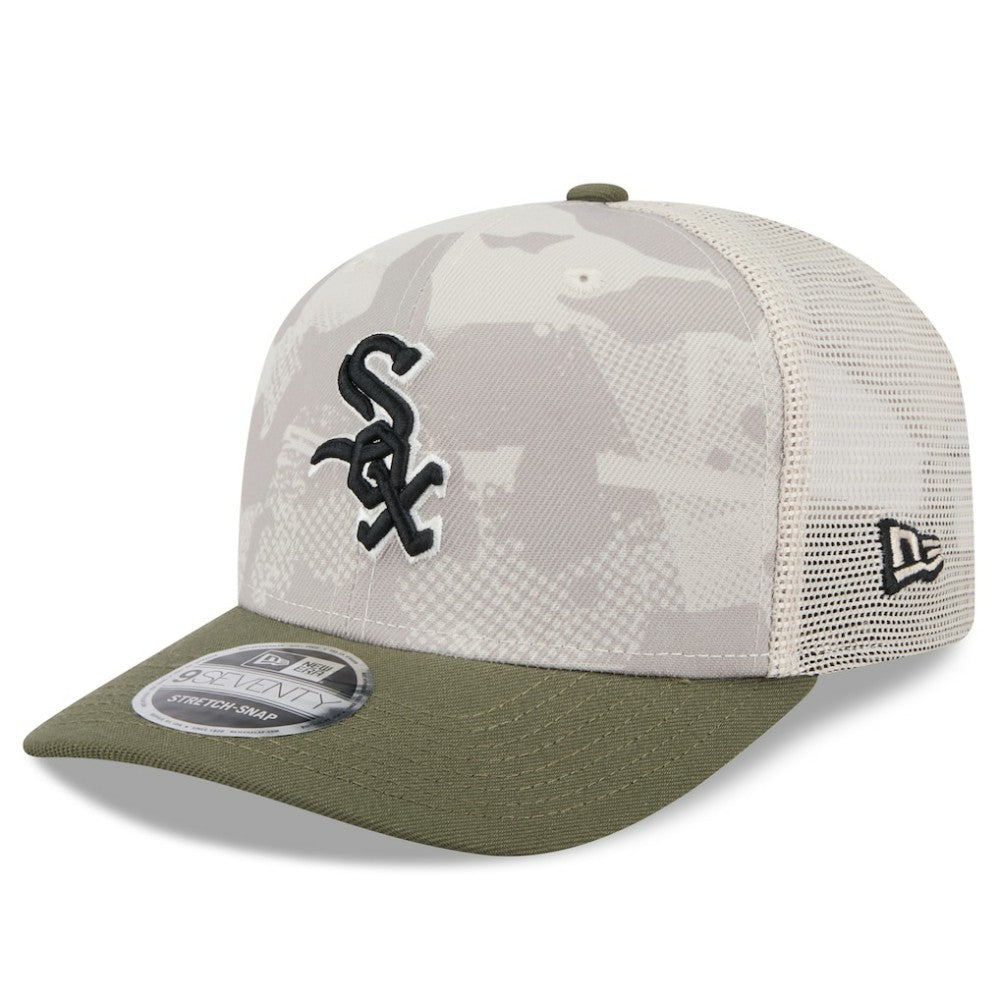 Chicago White Sox 2025 Armed Forces Day 9SEVENTY Stretch-Snap Hat - Light Beige/Olive | New Era