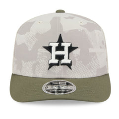 Houston Astros 2025 Armed Forces Day 9SEVENTY Stretch-Snap Hat - Light Beige/Olive | New Era