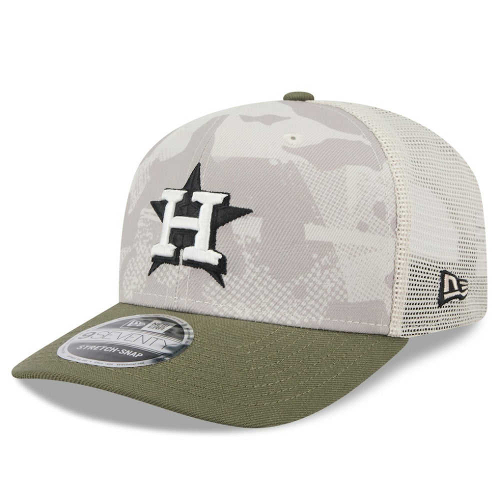 Houston Astros 2025 Armed Forces Day 9SEVENTY Stretch-Snap Hat - Light Beige/Olive | New Era