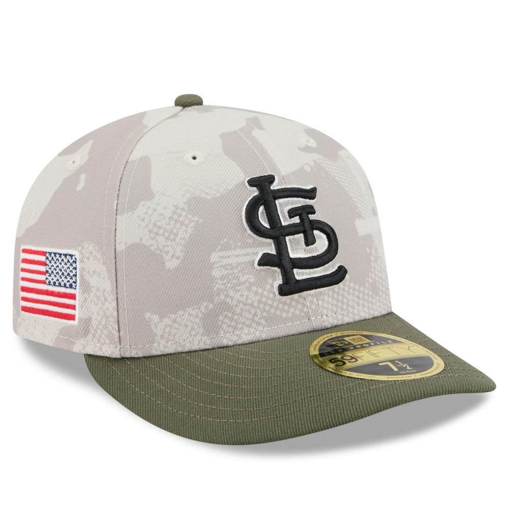 St. Louis Cardinals 2025 Armed Forces Day Low Profile 59FIFTY Fitted Hat - Light Beige/Olive | New Era