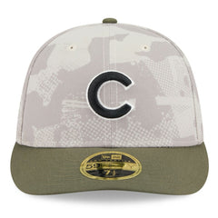 Chicago Cubs 2025 Armed Forces Day Low Profile 59FIFTY Fitted Hat - Light Beige/Olive | New Era