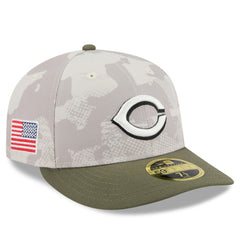 Cincinnati Reds 2025 Armed Forces Day Low Profile 59FIFTY Fitted Hat - Light Beige/Olive | New Era