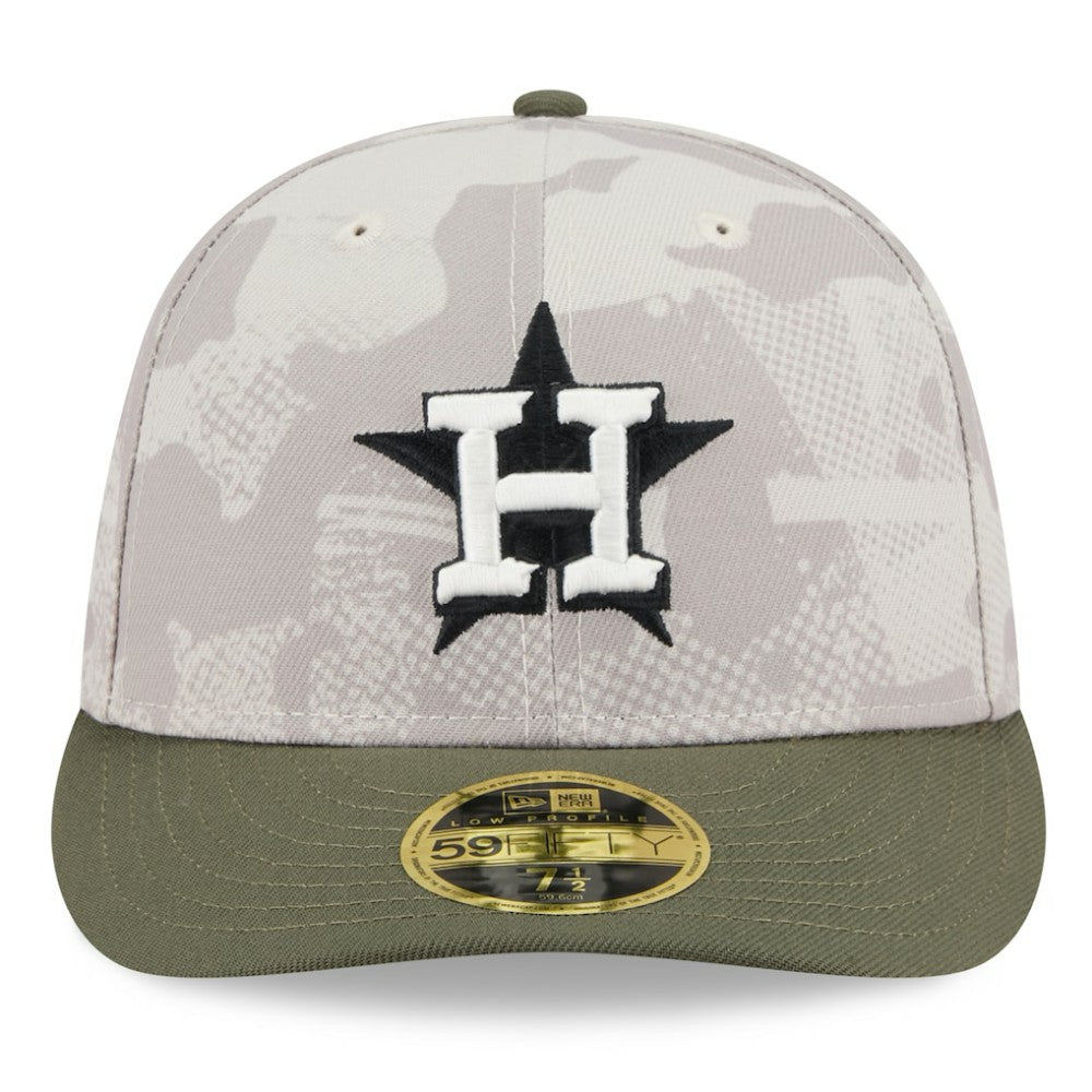 Houston Astros 2025 Armed Forces Day Low Profile 59FIFTY Fitted Hat - Light Beige/Olive | New Era