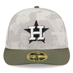 Houston Astros 2025 Armed Forces Day Low Profile 59FIFTY Fitted Hat - Light Beige/Olive | New Era