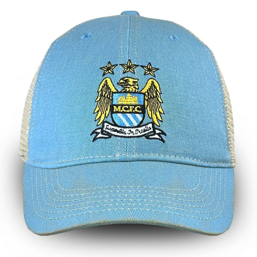 Manchester City 1863FC Retro Tea Washed Vintage Trucker Adjustable Hat / Soccer For sale