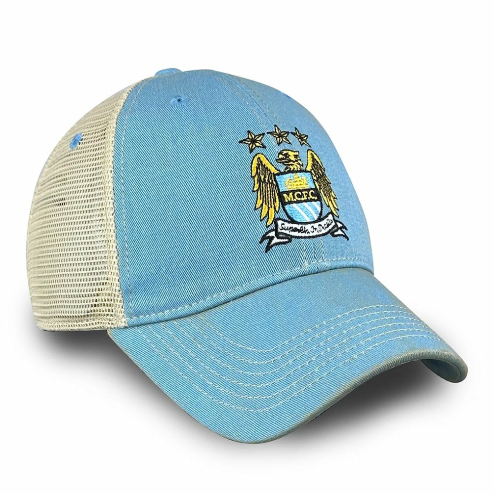 Manchester City 1863FC Retro Tea Washed Vintage Trucker Adjustable Hat / Soccer For sale