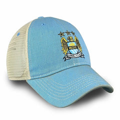 Manchester City 1863FC Retro Tea Washed Vintage Trucker Adjustable Hat / Soccer For sale