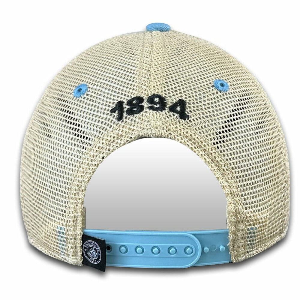 Manchester City 1863FC Retro Tea Washed Vintage Trucker Adjustable Hat / Soccer For sale