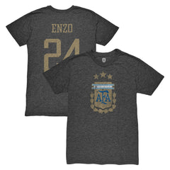 Enzo Fernández Argentina National Team 1863FC Player Vintage Tri-Blend T-Shirt / Soccer Outlet