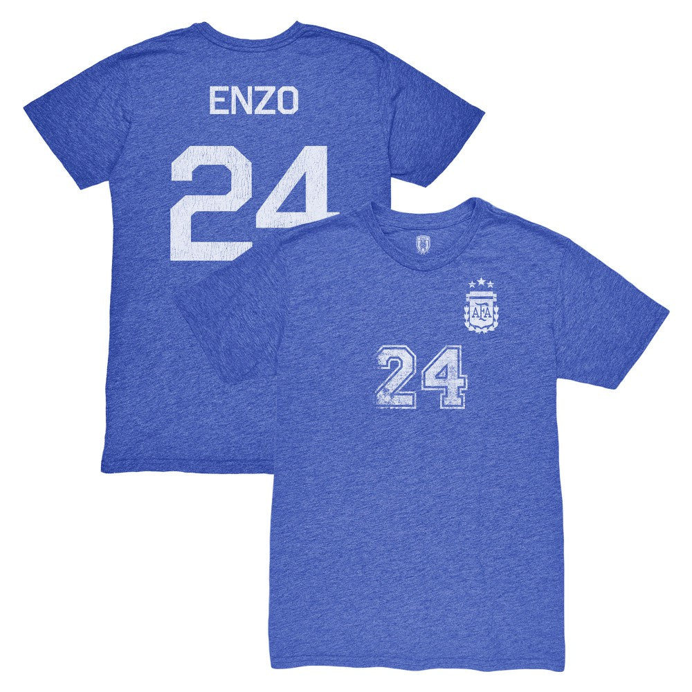 Enzo Fernández Argentina National Team 1863FC Player Vintage Tri-Blend T-Shirt / Soccer Hot sale