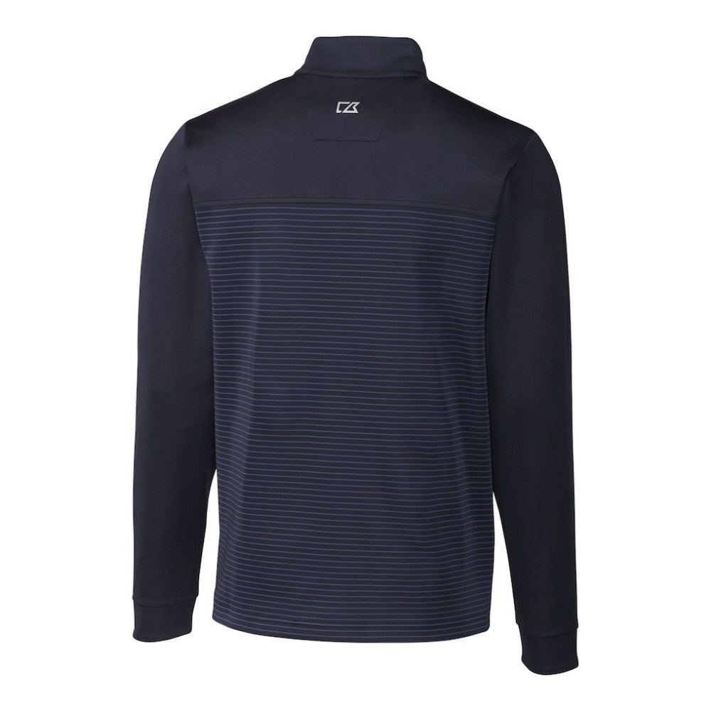 Minnesota Twins Cutter & Buck Big & Tall Traverse Stripe Stretch DryTec Quarter-Zip Top - Navy