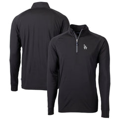 Los Angeles Dodgers Cutter & Buck Big & Tall Adapt Eco Knit Stretch Recycled Quarter-Zip Pullover Top - Black