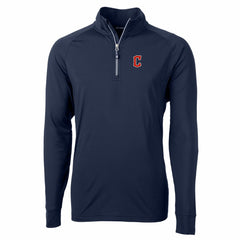 Cleveland Guardians Cutter & Buck Big & Tall Adapt Eco Knit Stretch Recycled Quarter-Zip Pullover Top - Navy