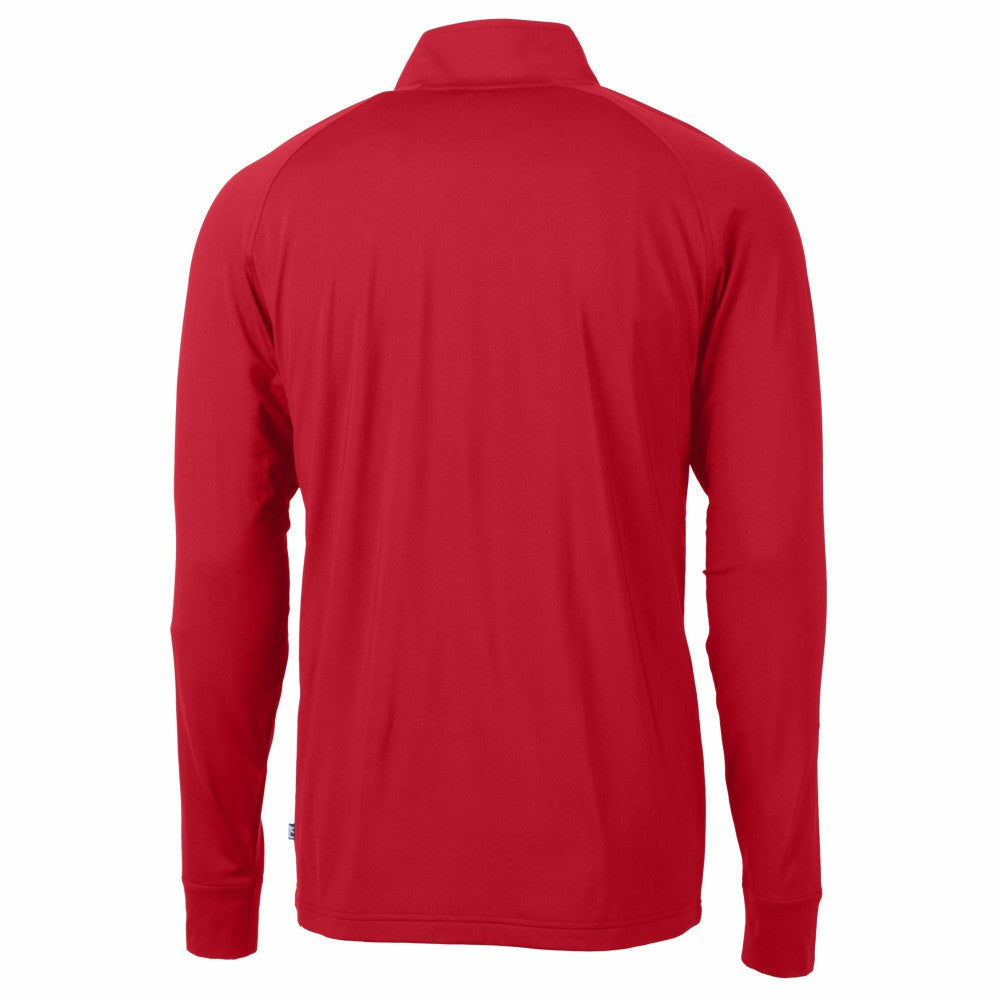 Cleveland Guardians Cutter & Buck Big & Tall Adapt Eco Knit Stretch Recycled Quarter-Zip Pullover Top - Red