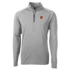 Baltimore Orioles Cutter & Buck Big & Tall Adapt Eco Knit Stretch Recycled Quarter-Zip Pullover Top - Gray
