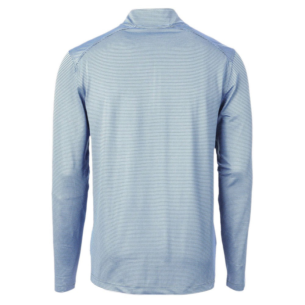 Kansas City Royals Cutter & Buck Virtue Eco Pique Micro Stripe Recycled Quarter-Zip Pullover Top - Light Blue