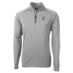 Cincinnati Reds Cutter & Buck Mr. Redlegs Adapt Eco Knit Stretch Recycled Quarter-Zip Pullover Top - Gray