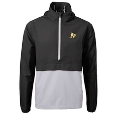 Athletics Cutter & Buck Charter Eco Recycled Half-Zip Anorak Jacket - Black