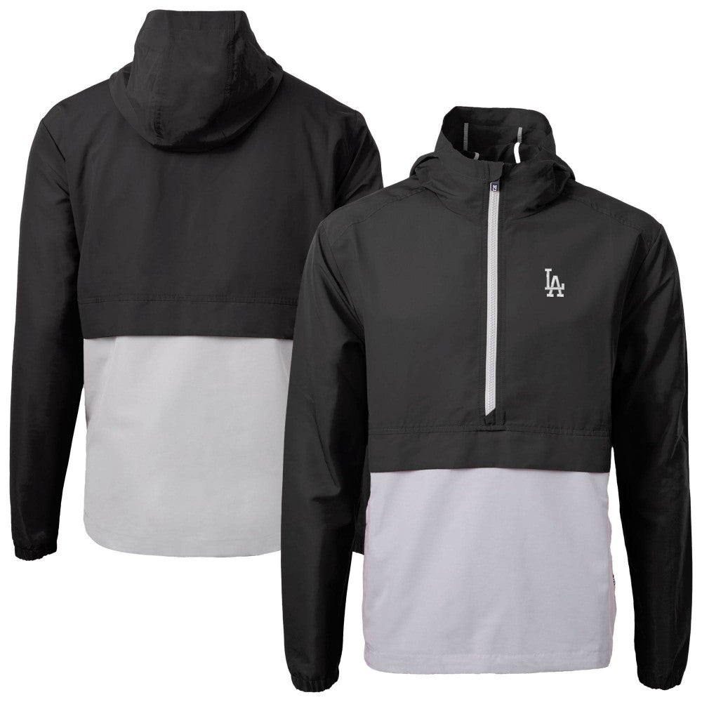 Los Angeles Dodgers Cutter & Buck Charter Eco Recycled Half-Zip Anorak Jacket - Black