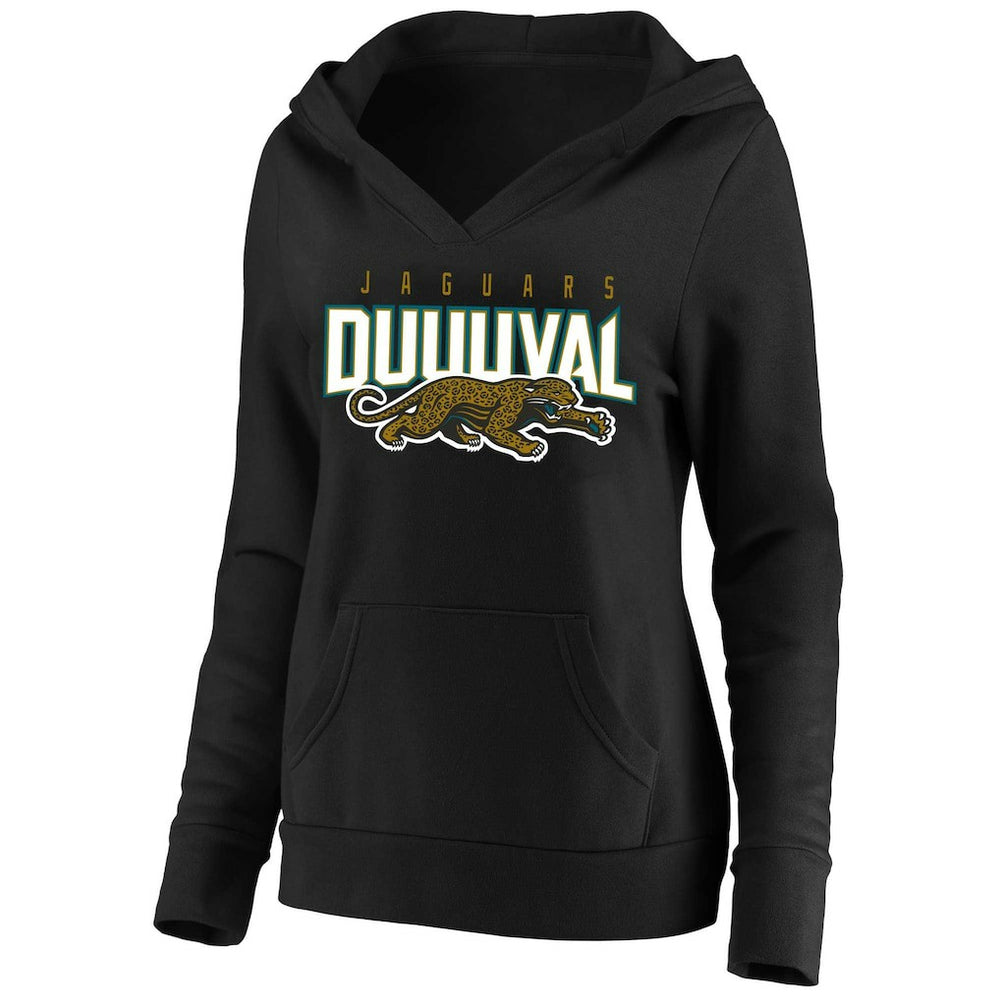 NFL Jacksonville Jaguars Women's Plus Size Retro Logo Pullover Hoodie